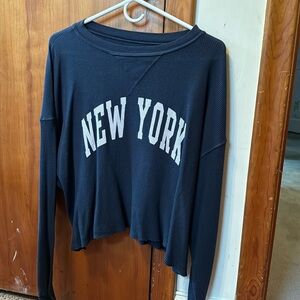Brandy Melville Cropped Long Sleeve Shirt